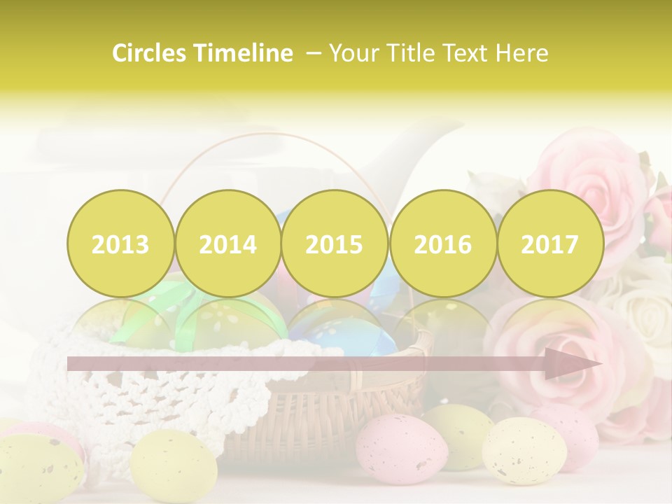 A Teapot With Flowers And Eggs On A Table PowerPoint Template