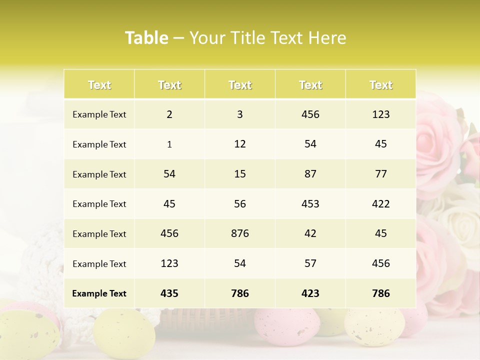 A Teapot With Flowers And Eggs On A Table PowerPoint Template