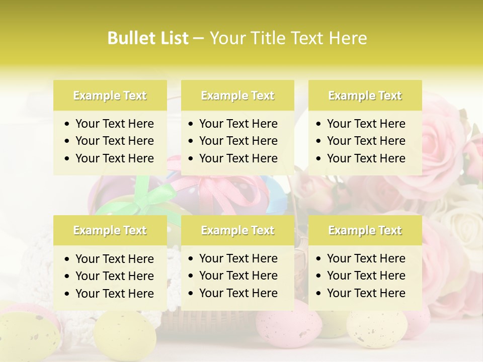 A Teapot With Flowers And Eggs On A Table PowerPoint Template