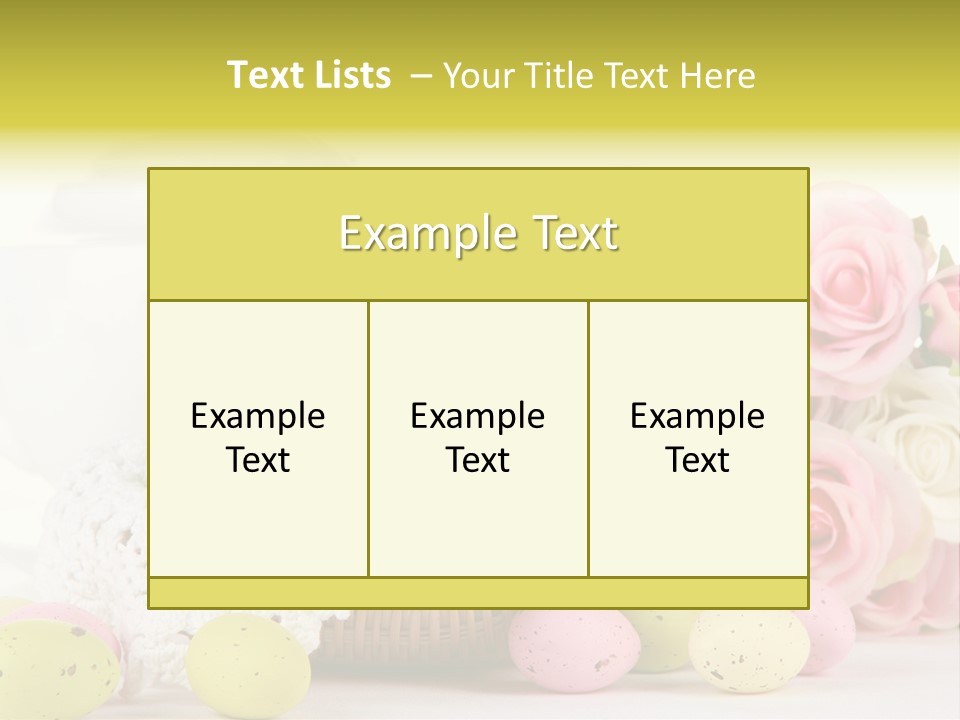A Teapot With Flowers And Eggs On A Table PowerPoint Template