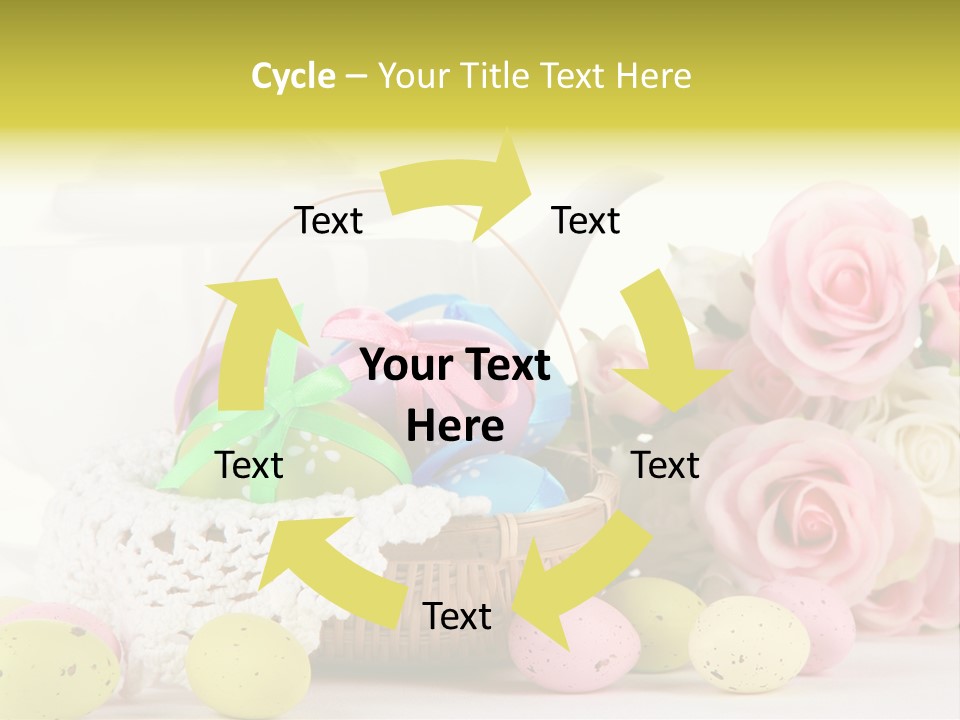 A Teapot With Flowers And Eggs On A Table PowerPoint Template