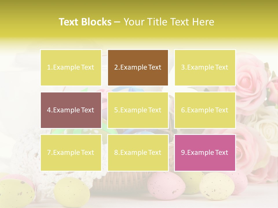 A Teapot With Flowers And Eggs On A Table PowerPoint Template