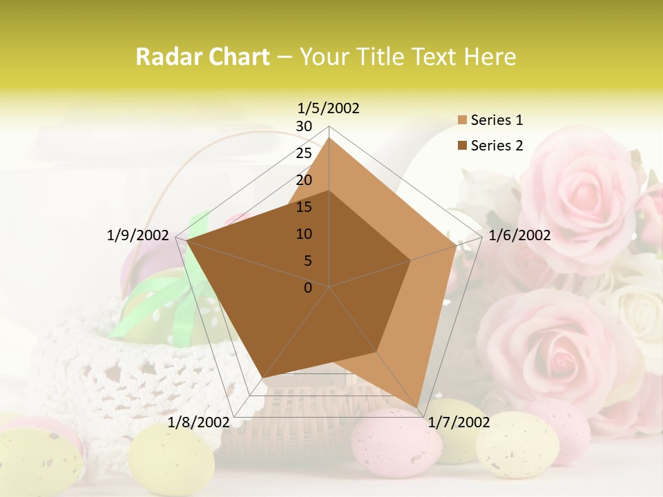 A Teapot With Flowers And Eggs On A Table PowerPoint Template