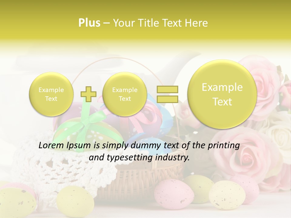 A Teapot With Flowers And Eggs On A Table PowerPoint Template