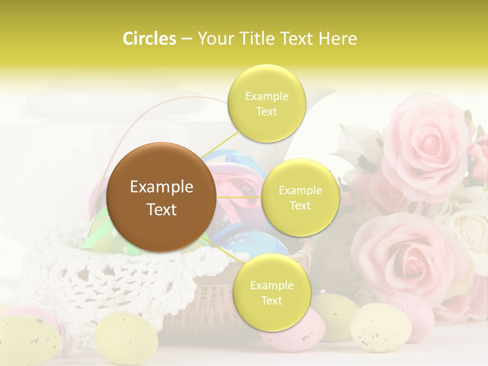 A Teapot With Flowers And Eggs On A Table PowerPoint Template