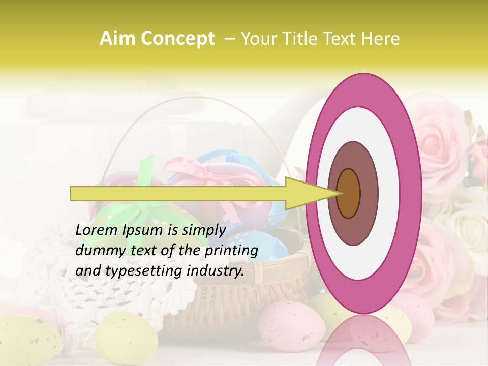 A Teapot With Flowers And Eggs On A Table PowerPoint Template