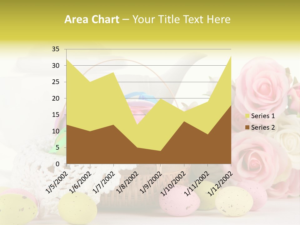 A Teapot With Flowers And Eggs On A Table PowerPoint Template