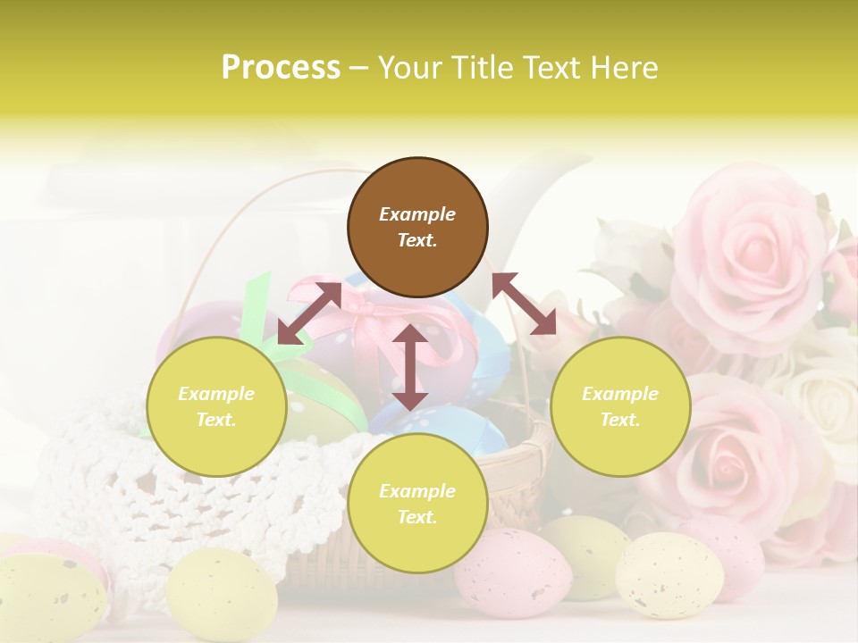 A Teapot With Flowers And Eggs On A Table PowerPoint Template