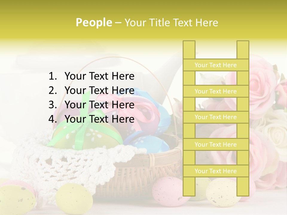 A Teapot With Flowers And Eggs On A Table PowerPoint Template