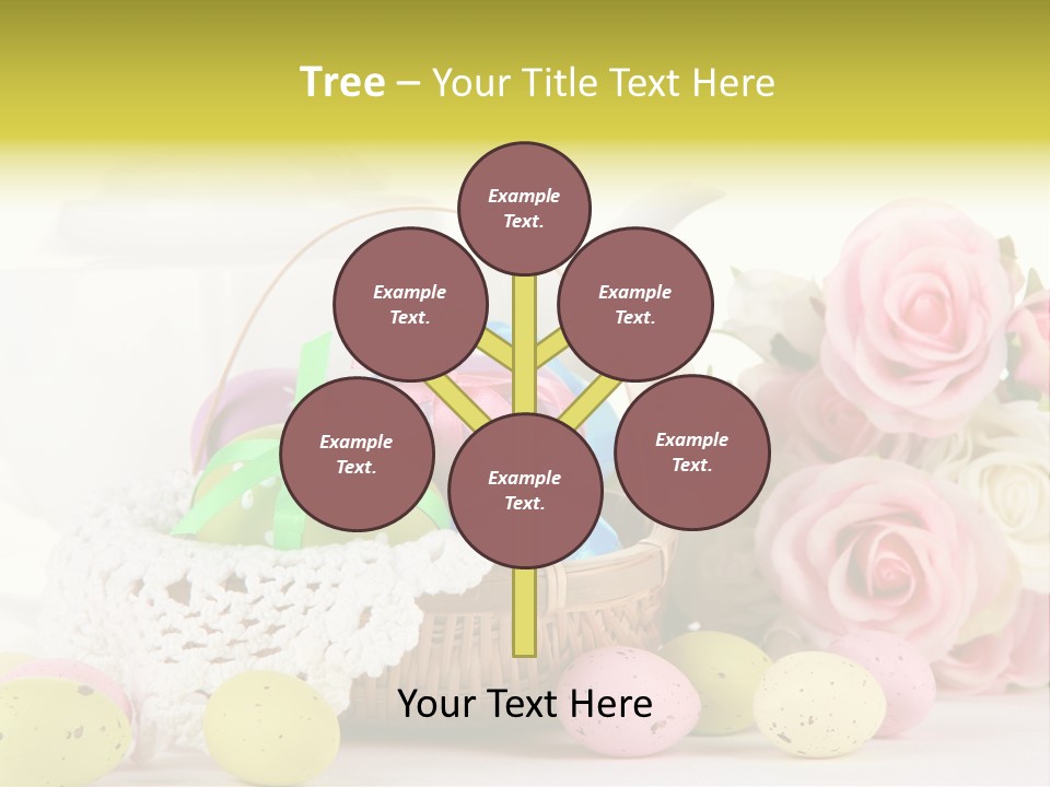 A Teapot With Flowers And Eggs On A Table PowerPoint Template