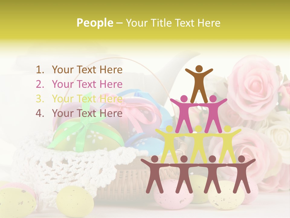 A Teapot With Flowers And Eggs On A Table PowerPoint Template