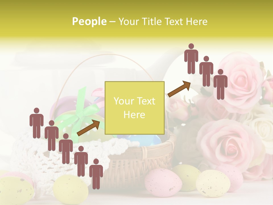 A Teapot With Flowers And Eggs On A Table PowerPoint Template