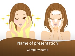 Face Wash Woman PowerPoint Template