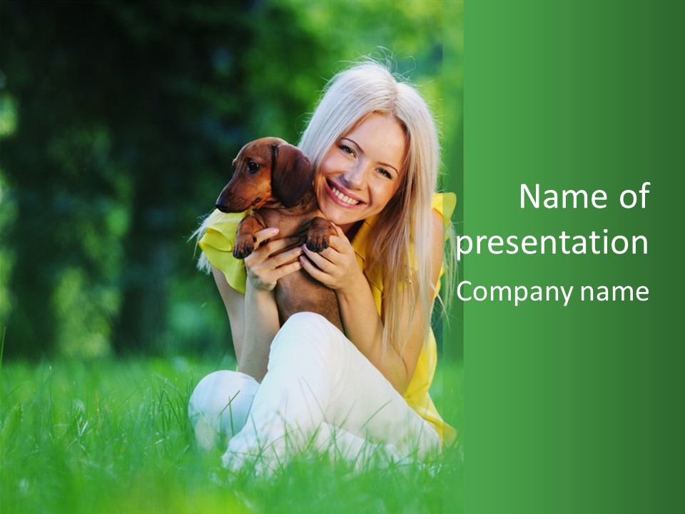 Mammal Person Sitting PowerPoint Template