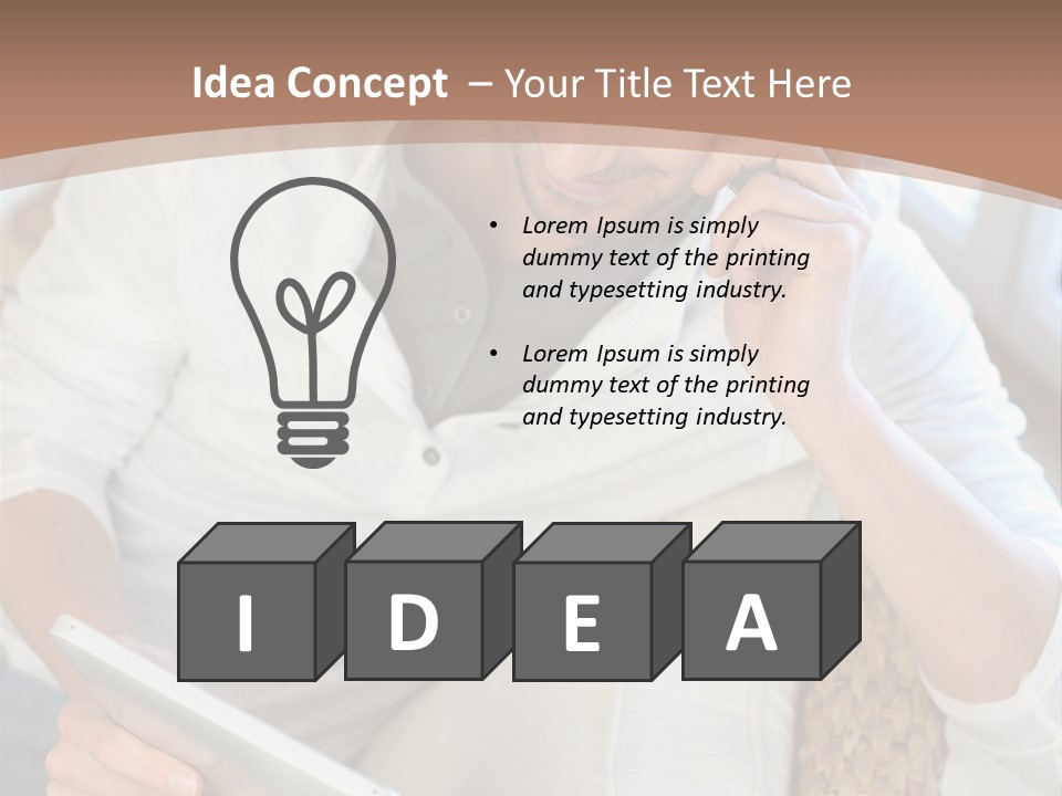 Sofa Touchpad Student PowerPoint Template