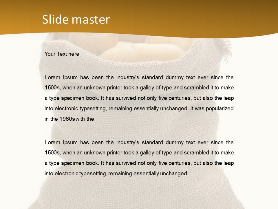 Kartoffeln Freisteller Kartoffelsack PowerPoint Template