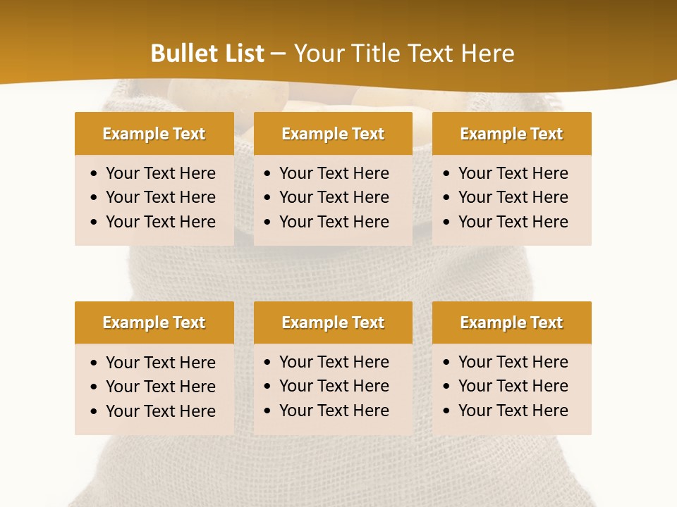 Kartoffeln Freisteller Kartoffelsack PowerPoint Template