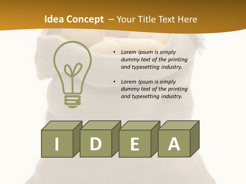 Kartoffeln Freisteller Kartoffelsack PowerPoint Template