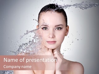 Colored Backgound Wet Horizontal PowerPoint Template