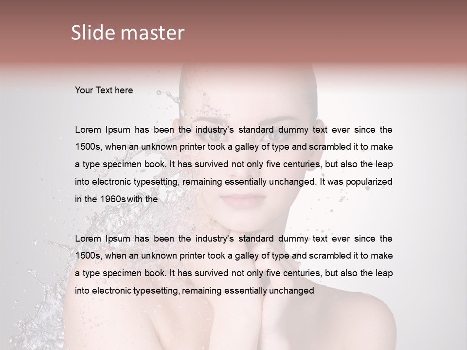 Colored Backgound Wet Horizontal PowerPoint Template