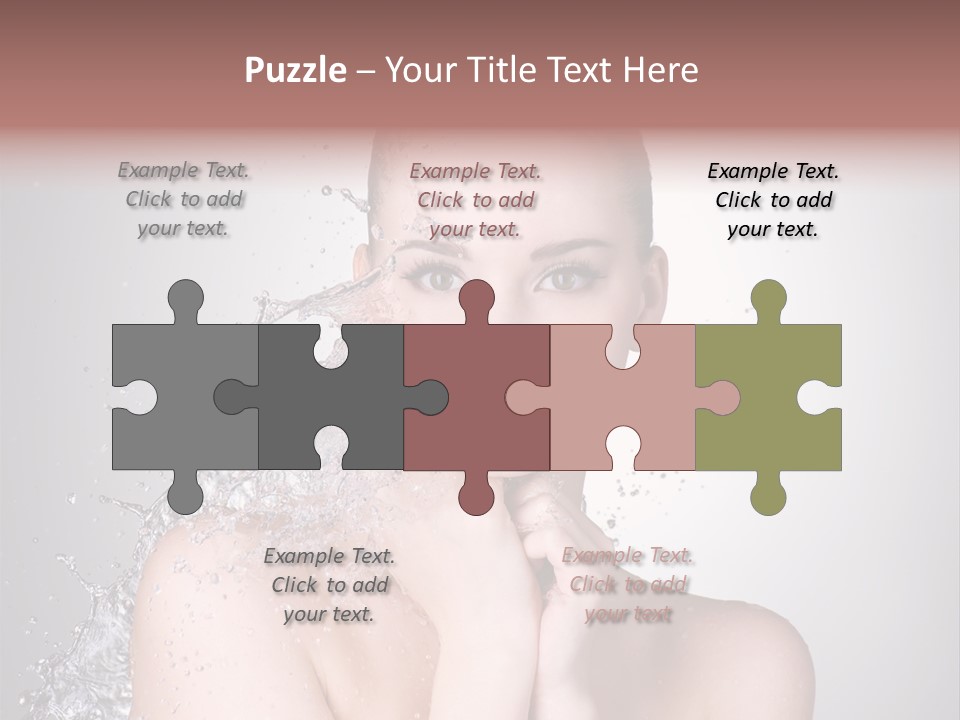 Colored Backgound Wet Horizontal PowerPoint Template