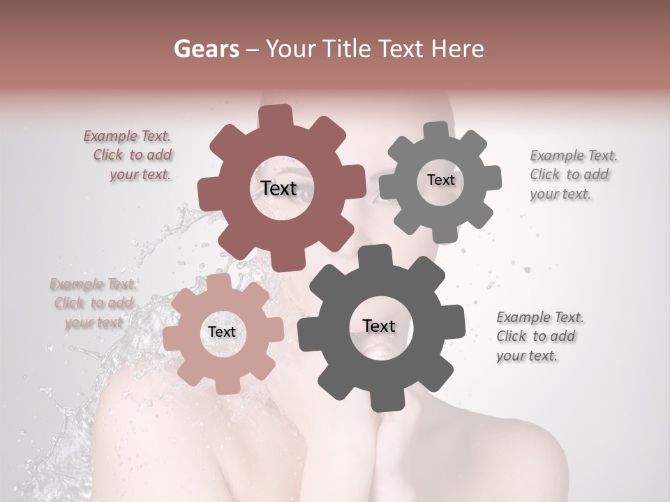 Colored Backgound Wet Horizontal PowerPoint Template