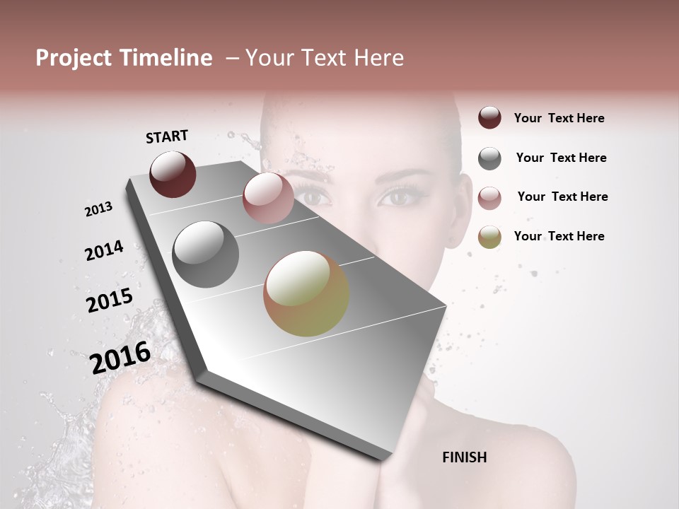 Colored Backgound Wet Horizontal PowerPoint Template