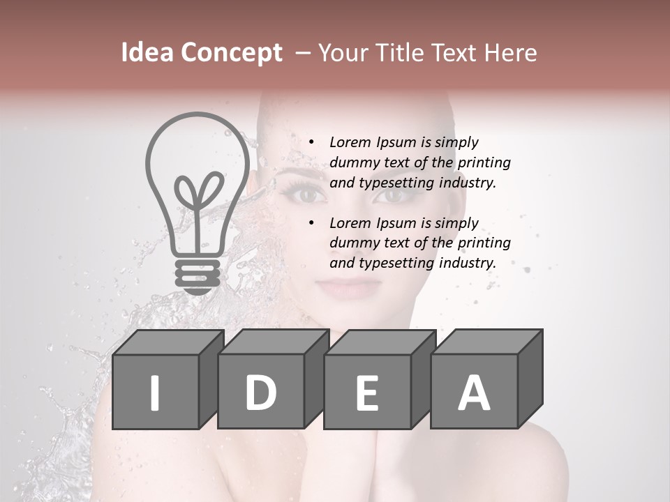 Colored Backgound Wet Horizontal PowerPoint Template