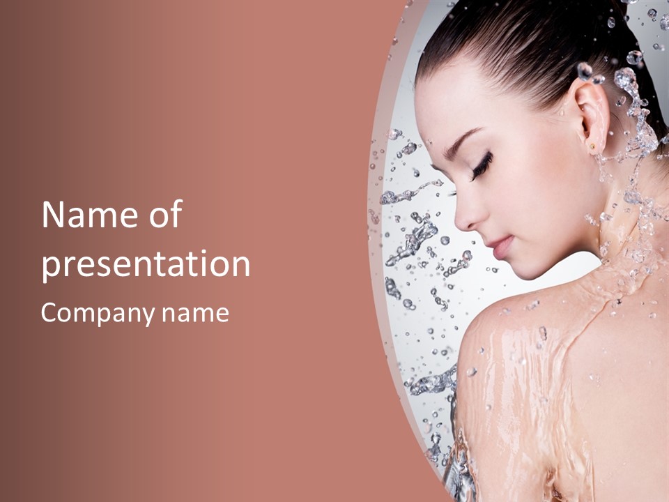 Portrait Beautiful Wet PowerPoint Template