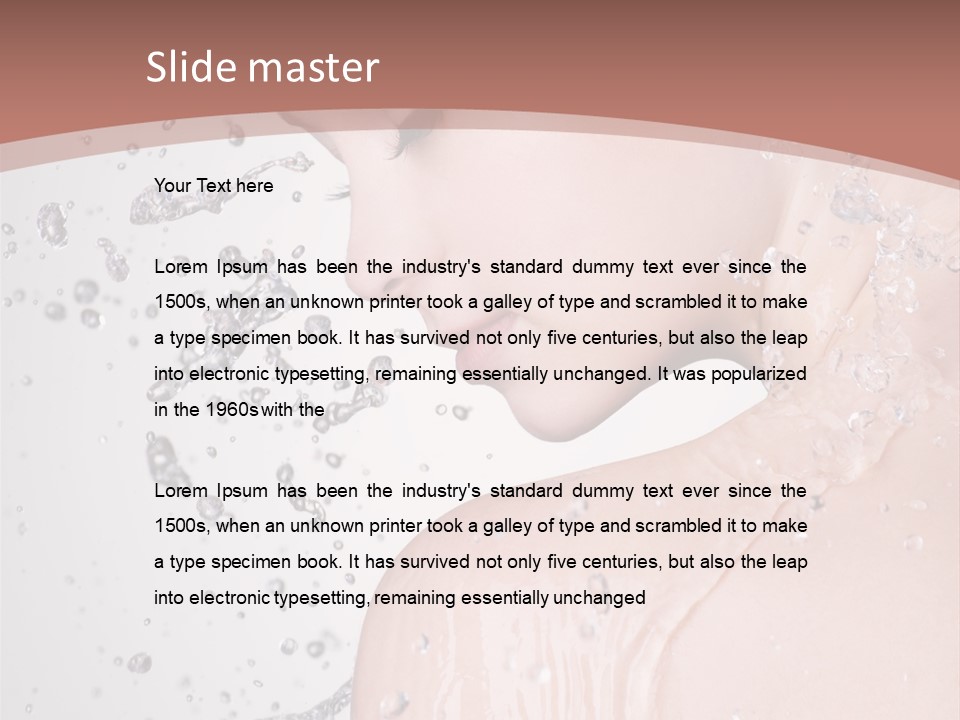 Portrait Beautiful Wet PowerPoint Template