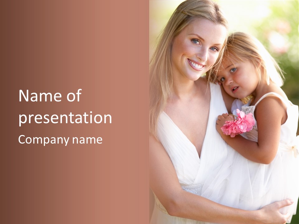 At Camera Bride Blonde PowerPoint Template