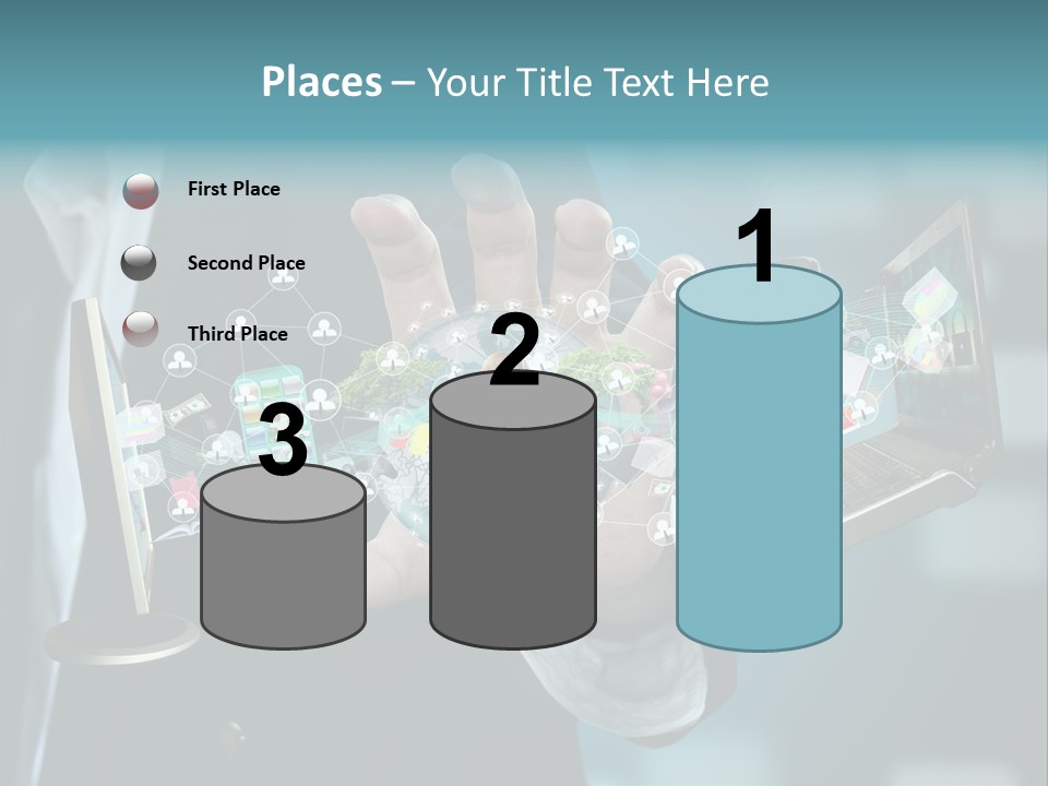 Charts Communications Touchscreen PowerPoint Template