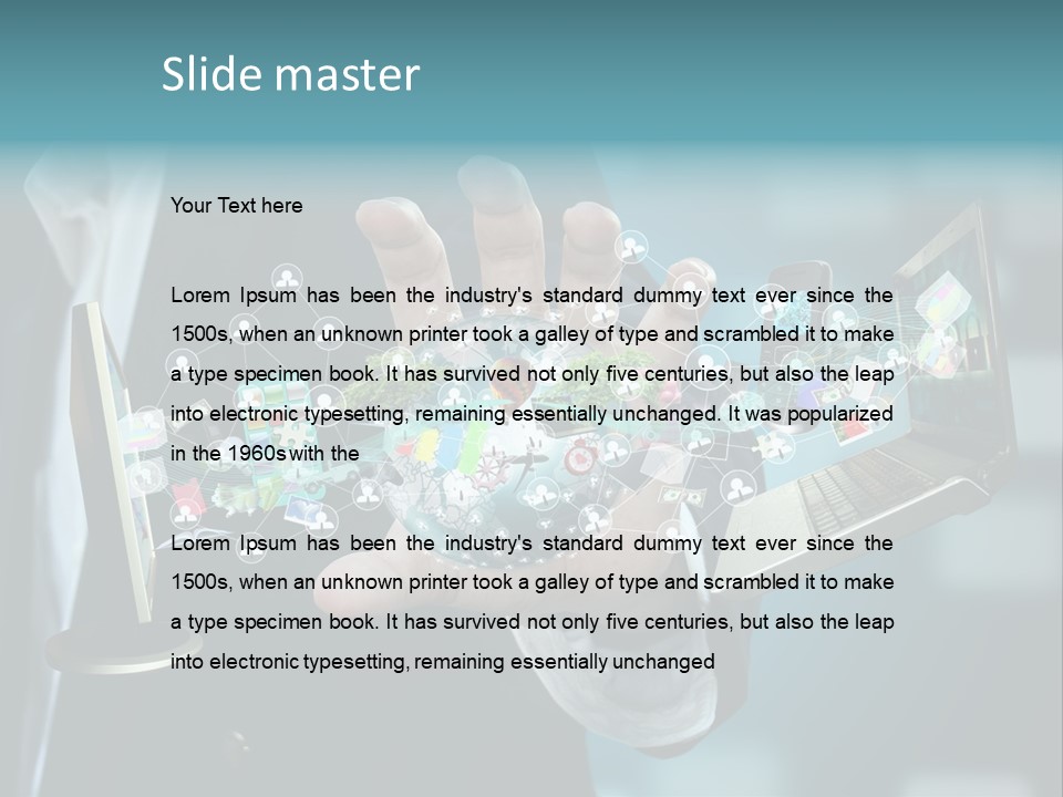 Charts Communications Touchscreen PowerPoint Template