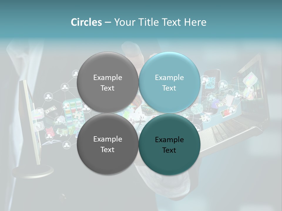 Charts Communications Touchscreen PowerPoint Template