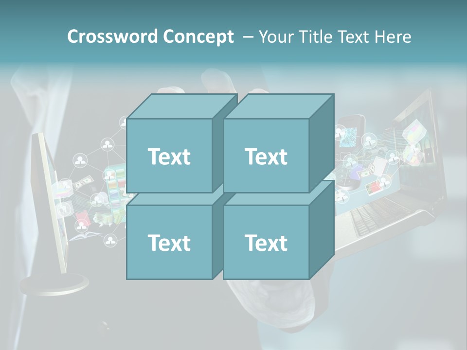 Charts Communications Touchscreen PowerPoint Template