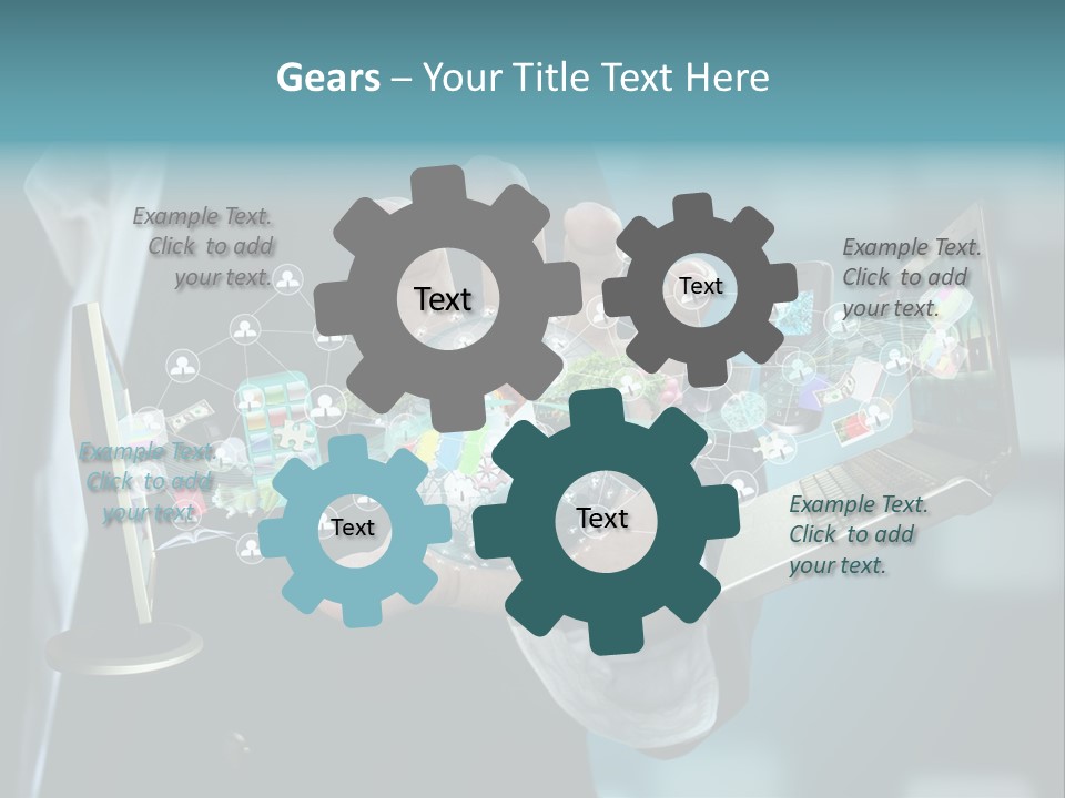 Charts Communications Touchscreen PowerPoint Template