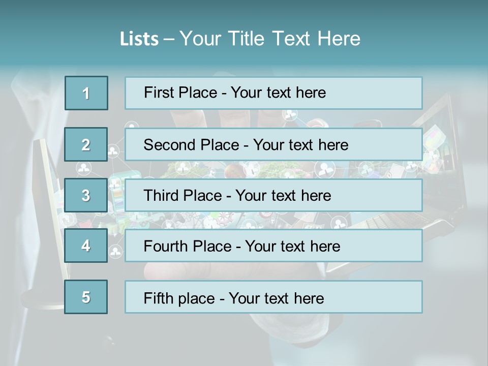Charts Communications Touchscreen PowerPoint Template