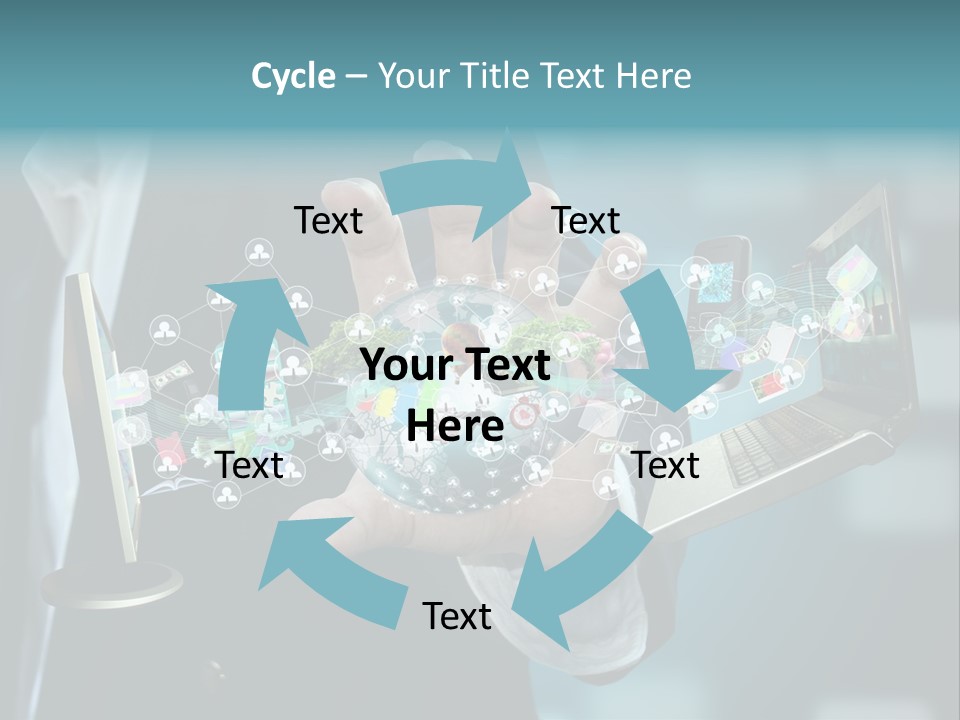 Charts Communications Touchscreen PowerPoint Template