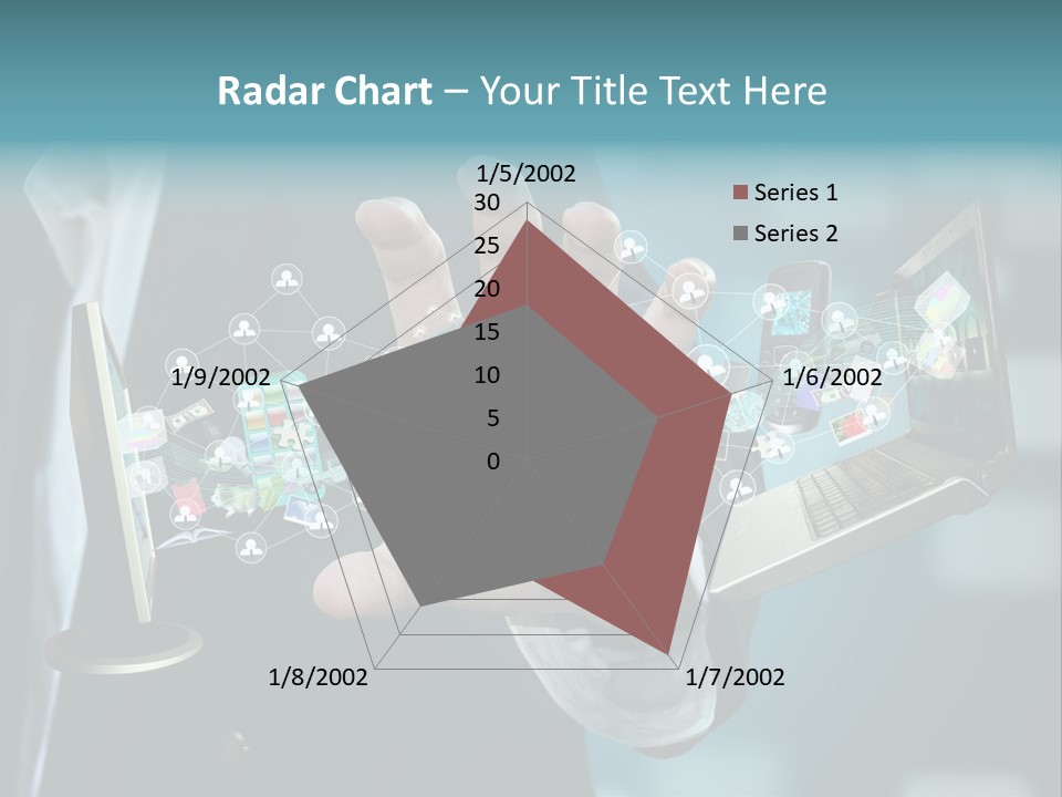 Charts Communications Touchscreen PowerPoint Template