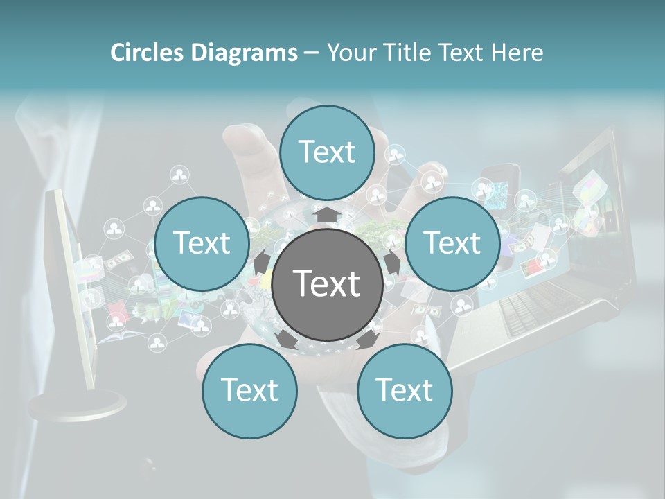 Charts Communications Touchscreen PowerPoint Template