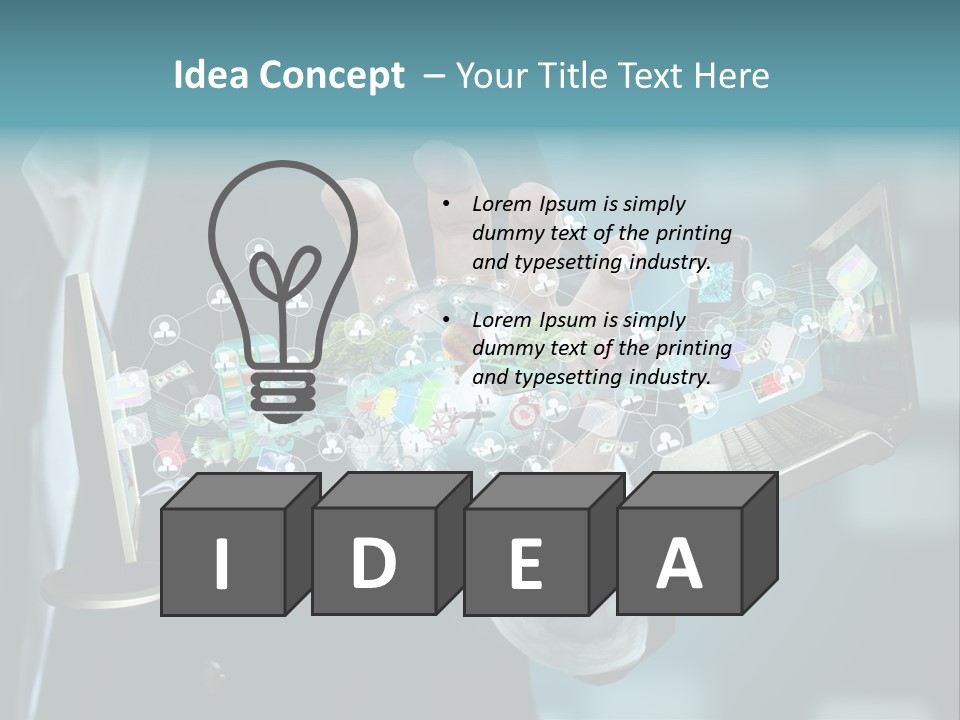 Charts Communications Touchscreen PowerPoint Template