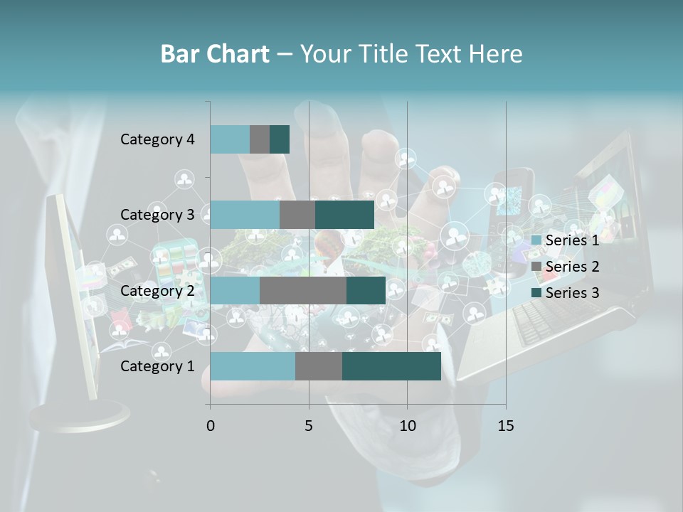 Charts Communications Touchscreen PowerPoint Template