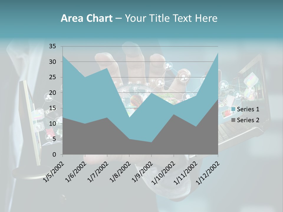 Charts Communications Touchscreen PowerPoint Template