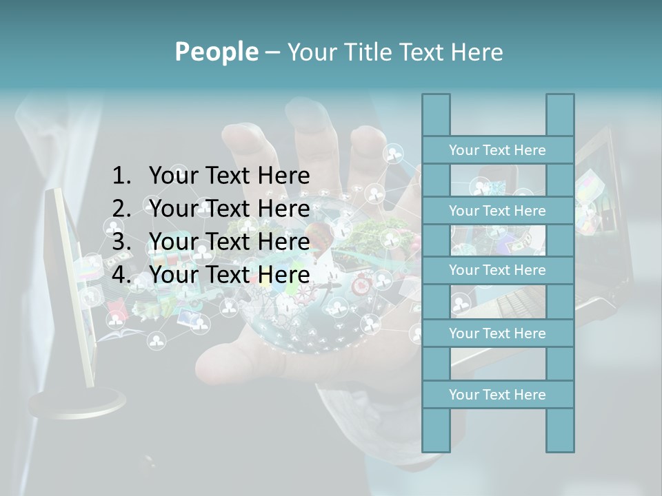 Charts Communications Touchscreen PowerPoint Template
