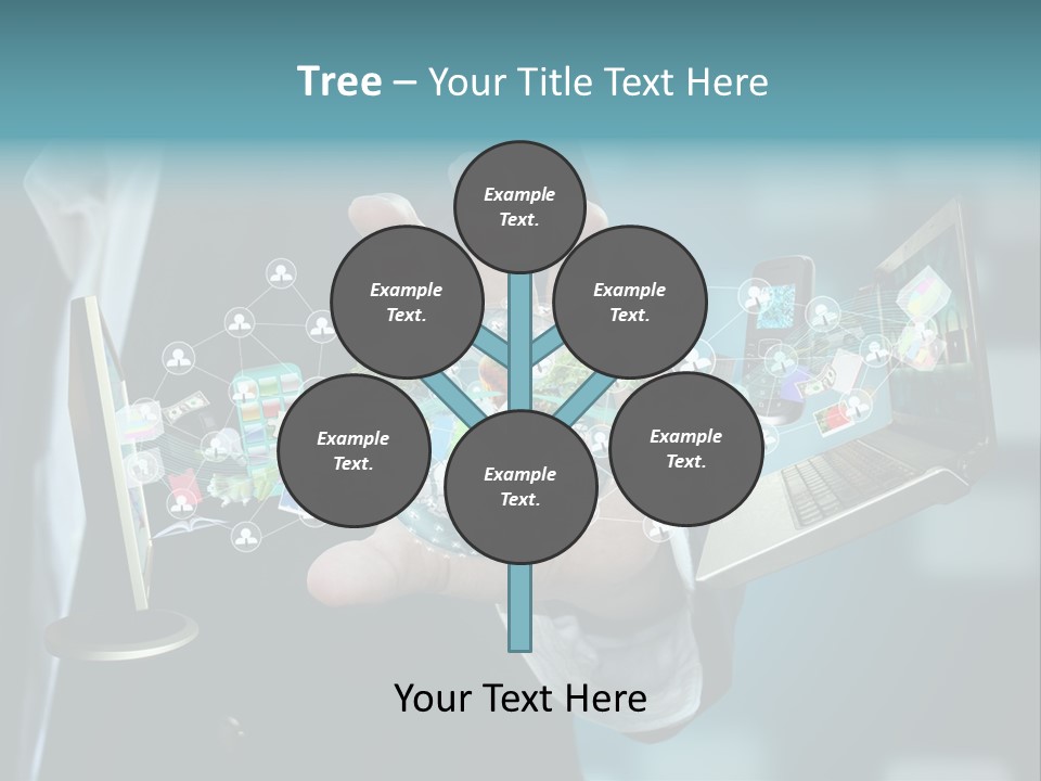 Charts Communications Touchscreen PowerPoint Template