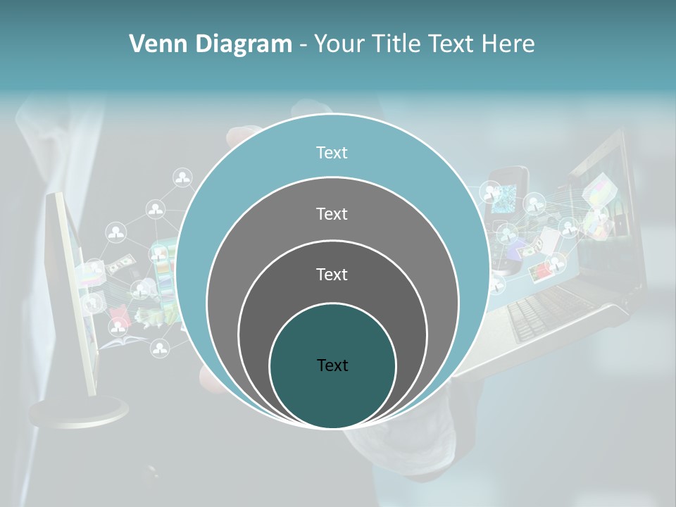Charts Communications Touchscreen PowerPoint Template