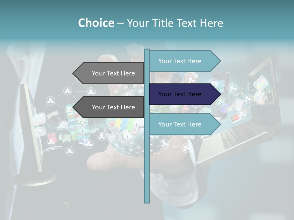 Charts Communications Touchscreen PowerPoint Template