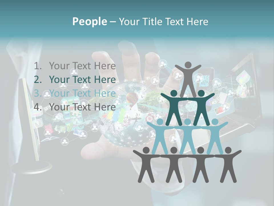 Charts Communications Touchscreen PowerPoint Template