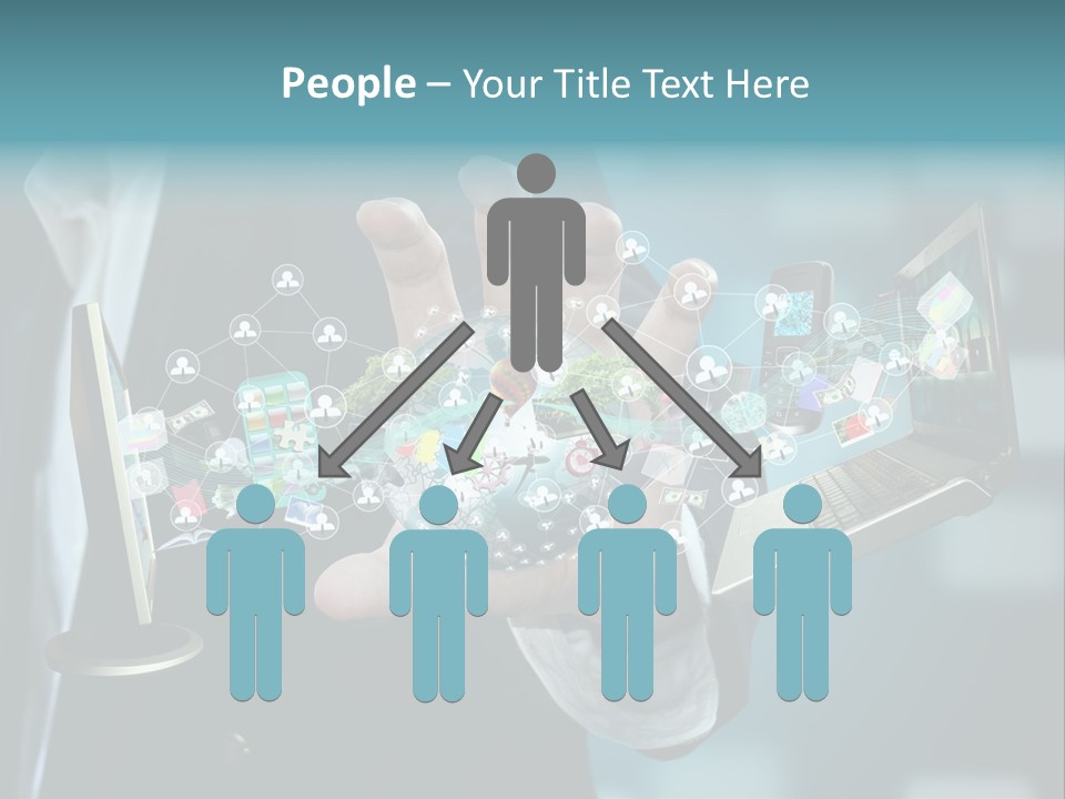 Charts Communications Touchscreen PowerPoint Template