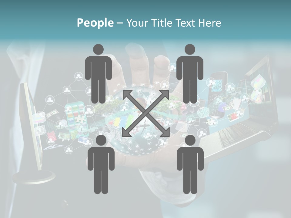 Charts Communications Touchscreen PowerPoint Template